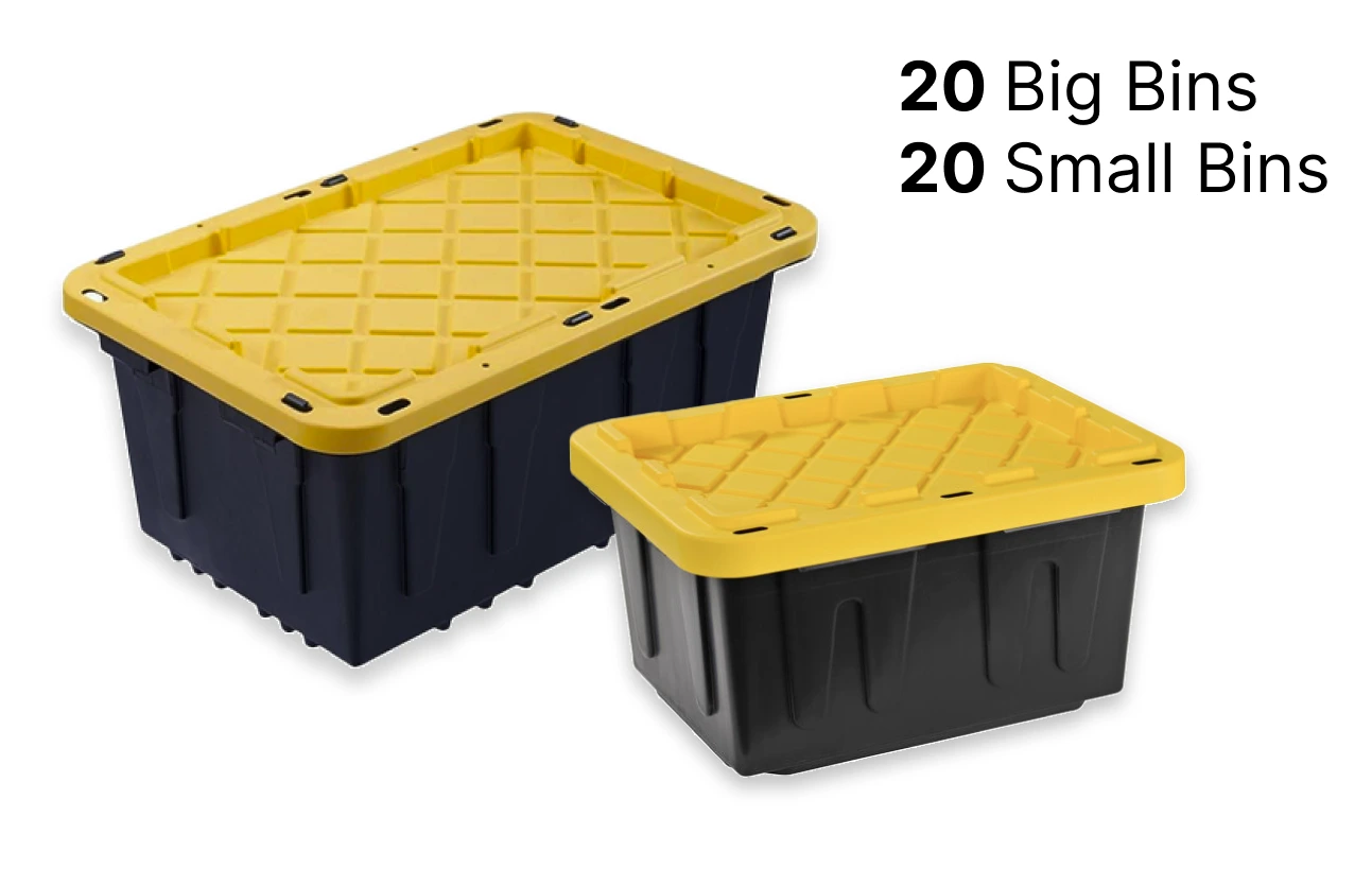 40 bins bundle rental