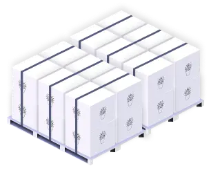 Pallets with boxes