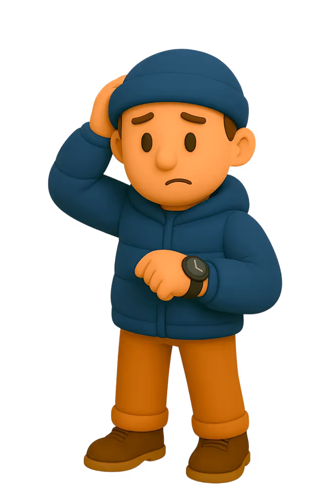 Frustrated Customer Looking At His Hand Watches